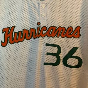 Game Worn Autographed Hurricanes Baseball Jersey!